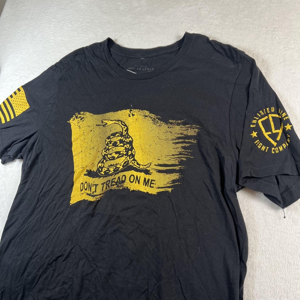Grunt Style Shirt Mens Large Black Don't Tread On Me Snake Patriotic Graphic Tee